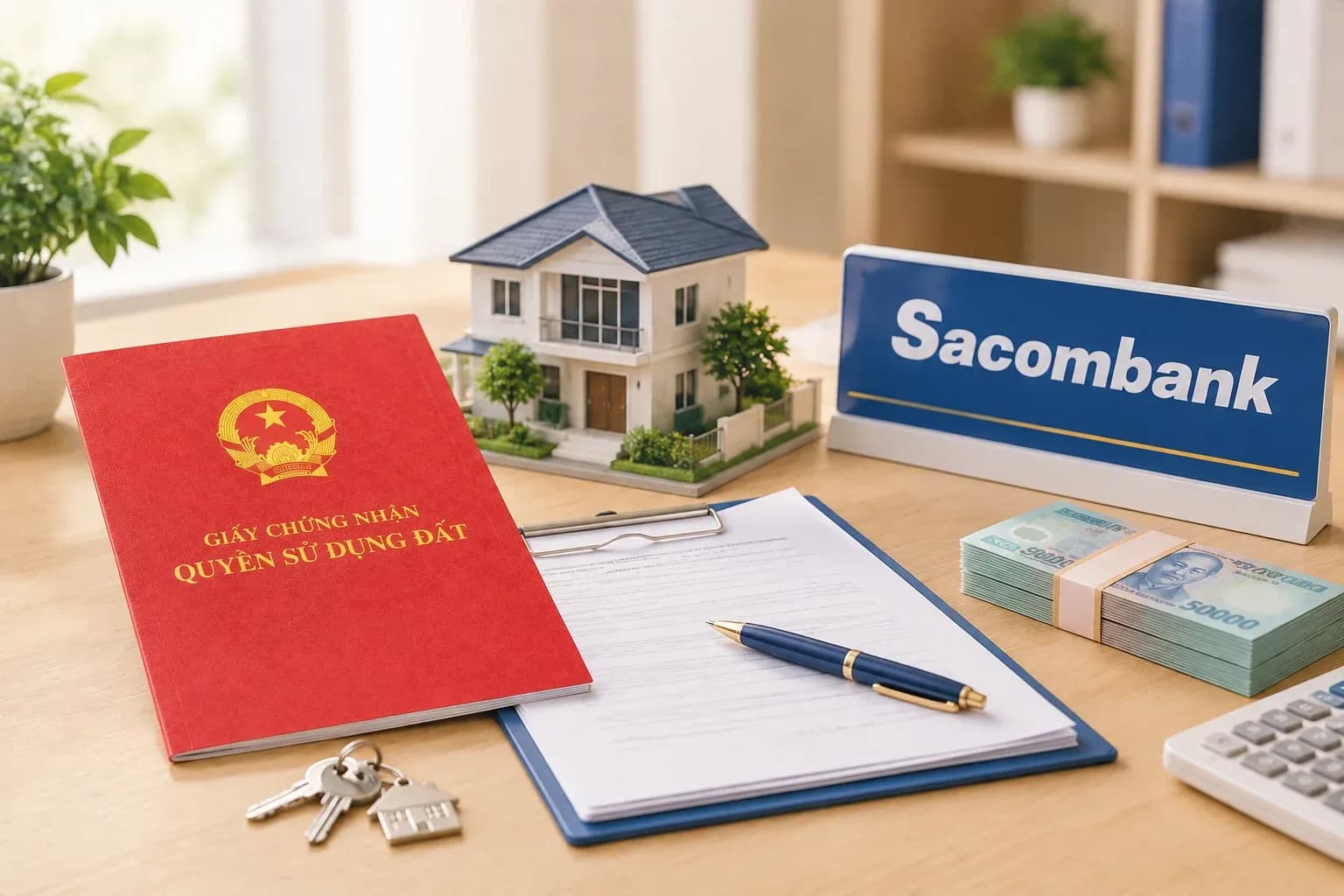 Vay vốn ngân hàng Sacombank thế chấp sổ đỏ: Hồ sơ, lãi suất